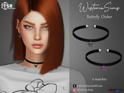 Butterfly Choker By Wisteriasims Sims 4 CC