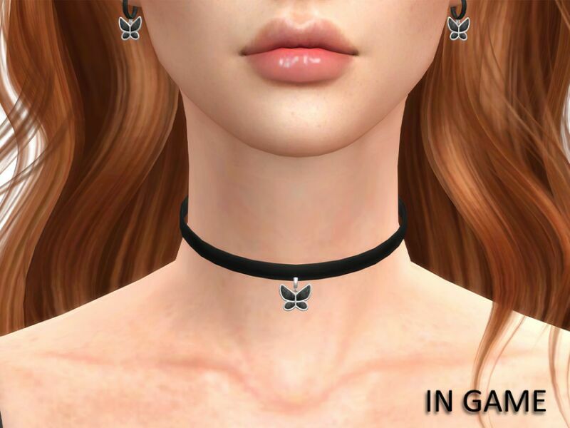 sims 4 cc butterfly choker by wisteriasims 2