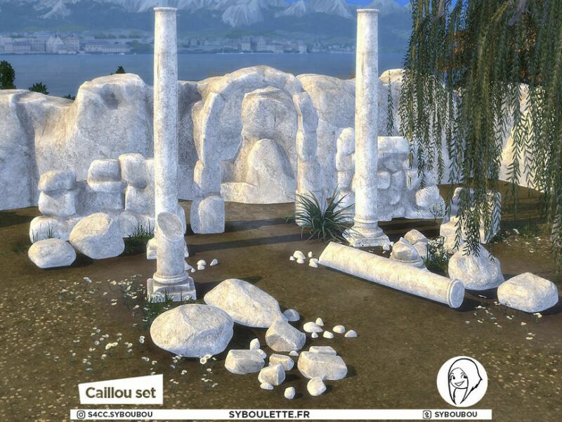 sims 4 cc caillou set part 1 ruins decor props by syboubou 2