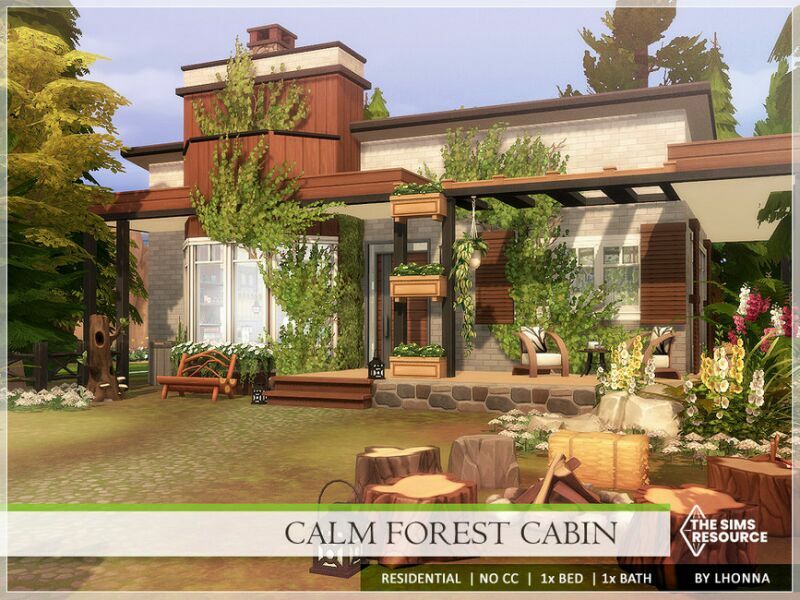 Calm Forest Cabin /NO CC/ By Lhonna Sims 4 CC