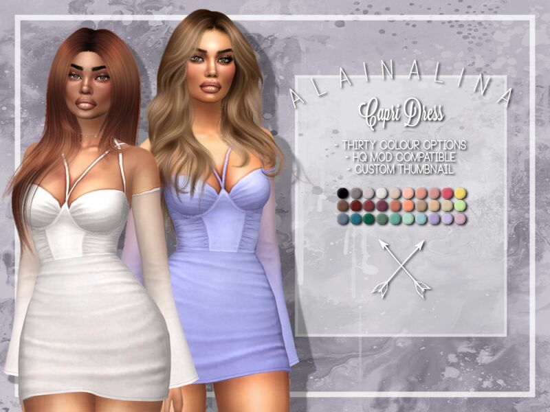 Capri Dress By Alainalina Sims 4 CC