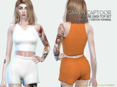 Cassie Linen TOP SET Sims 4 CC