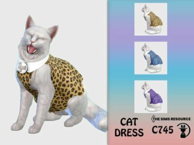 CAT Dress C745 By Turksimmer Sims 4 CC