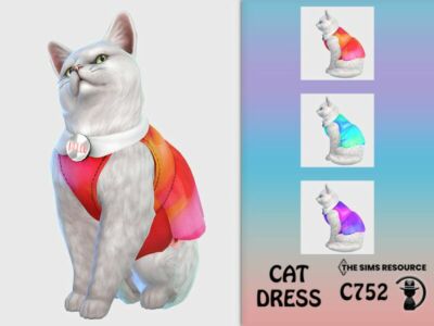 CAT Dress C752 By Turksimmer Sims 4 CC