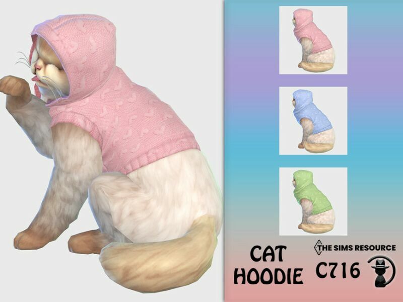 CAT Hoodie C716 By Turksimmer Sims 4 CC