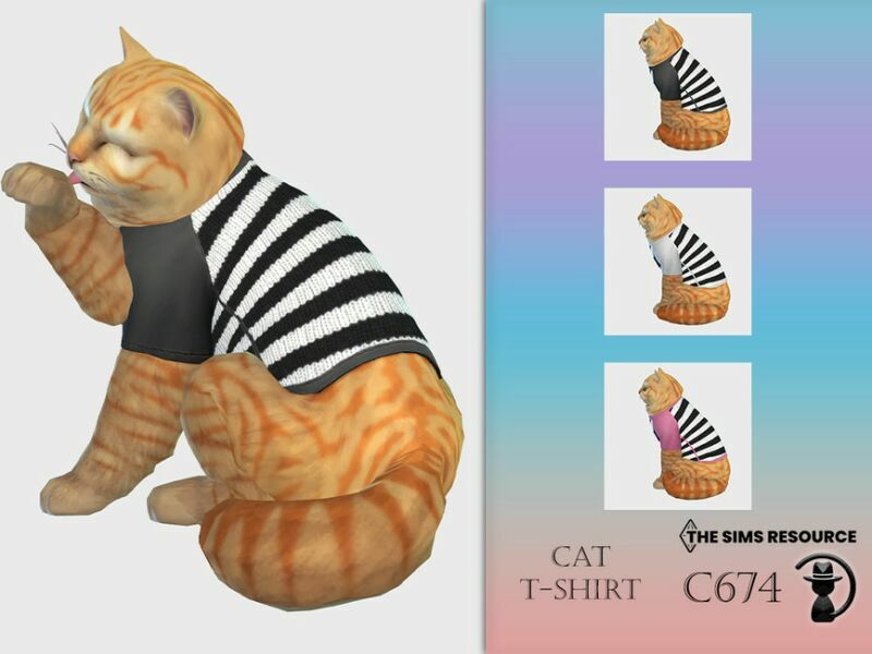 CAT T-Shirt C674 By Turksimmer Sims 4 CC