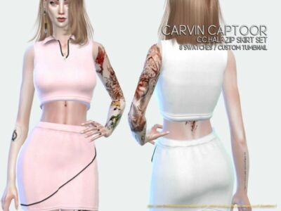 Cc.half ZIP Skirt SET Sims 4 CC