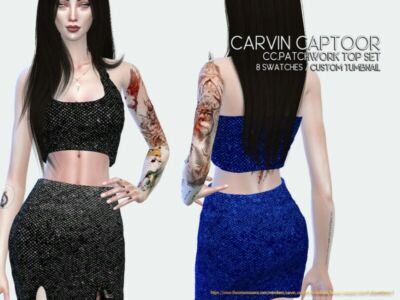 Cc.patchwork TOP SET Sims 4 CC