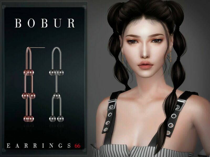 sims 4 cc chain earrings by bobur3 2