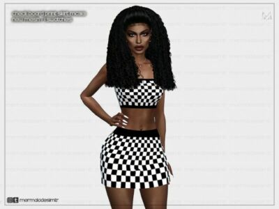 Check Board Print Skirt MC313 By Mermaladesimtr Sims 4 CC