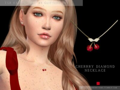 Cherry Diamond Necklace By Glitterberryfly Sims 4 CC