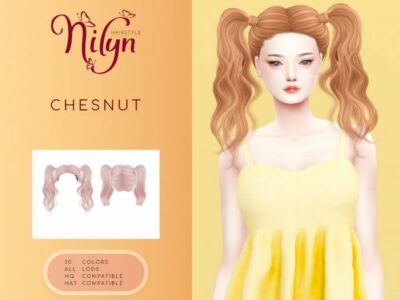 Chesnut Hair By Nilyn Sims 4 CC