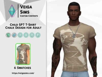 Child SP7 T-Shirt Chalk Design For Adult Sims 4 CC