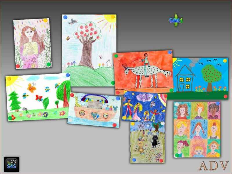 sims 4 cc children paintings 3