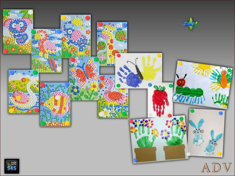 sims 4 cc children paintings 4