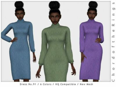 Chordoftherings Dress NO.91 By Chordoftherings Sims 4 CC