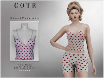 Chordoftherings Heart Pajamas T-419 For / Everyday Sims 4 CC