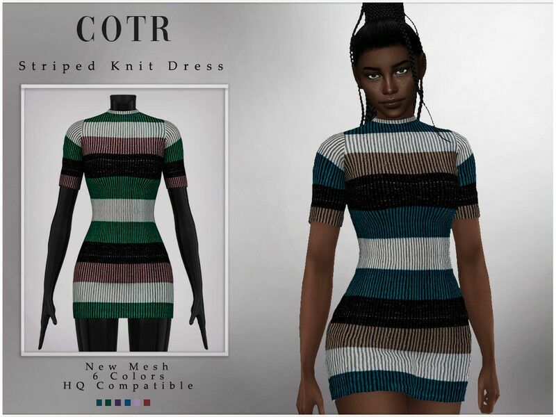 Chordoftherings Striped Knit… By Chordoftherings Sims 4 CC