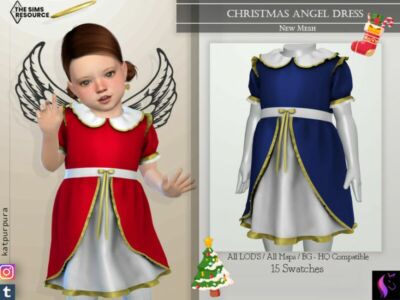 Christmas Angel Dress By Katpurpura Sims 4 CC