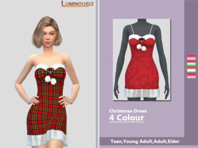 Christmas Dress By Luminousls Sims 4 CC