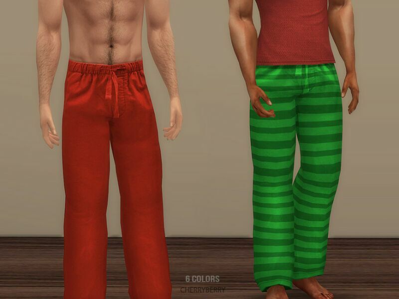 Christmas Men’S PJ Bottoms By Cherryberrysim Sims 4 CC