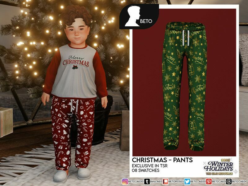 Christmas (Pants – Toddler Version) Sims 4 CC