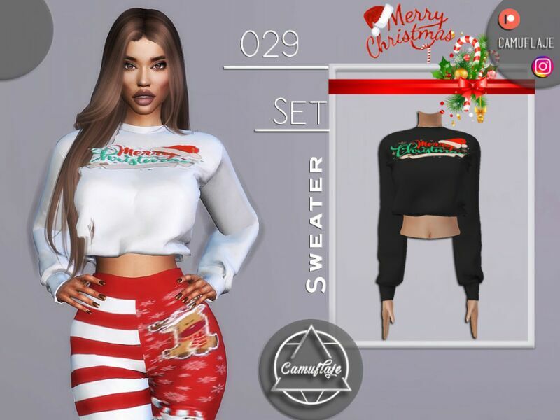 Christmas SET 029 – Sweater By Camuflaje Sims 4 CC