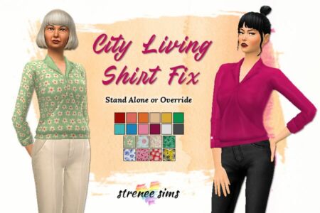 City Living Tucked Shirt FIX Sims 4 CC