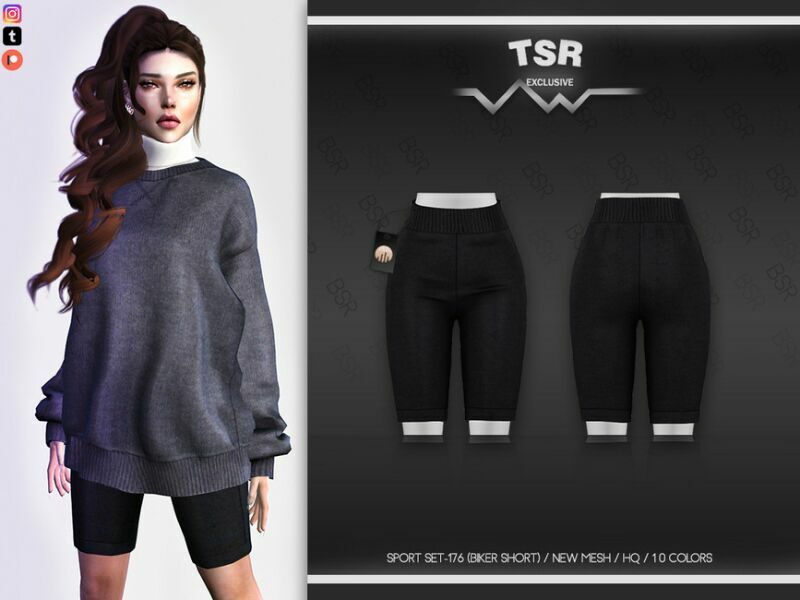 Clothes SET-176 (Biker Short) BD604 By Busra-Tr Sims 4 CC