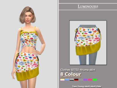 Clothes Set02-Aruma Skirt By Luminousls Sims 4 CC