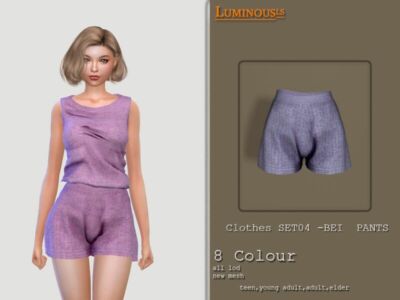 Clothes SET04 -BEI Pants By Luminousls Sims 4 CC