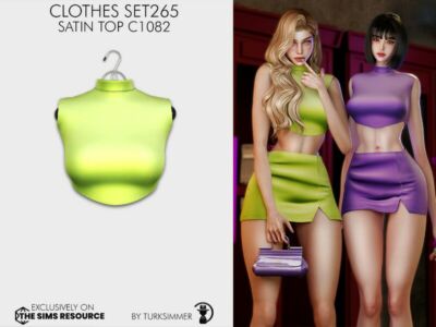 Clothes SET265 – Satin TOP C1082 For / Everyday Sims 4 CC