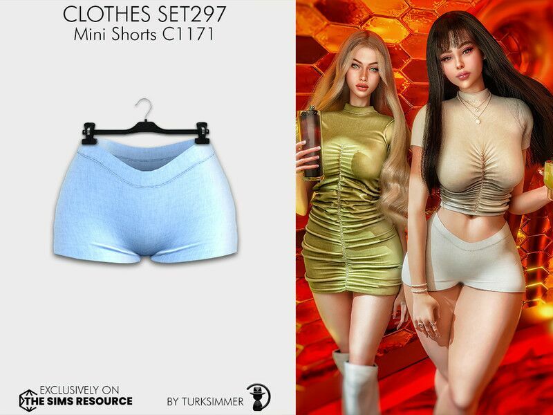 Clothes SET297 – Mini Shorts C1171 By Turksimmer Sims 4 CC