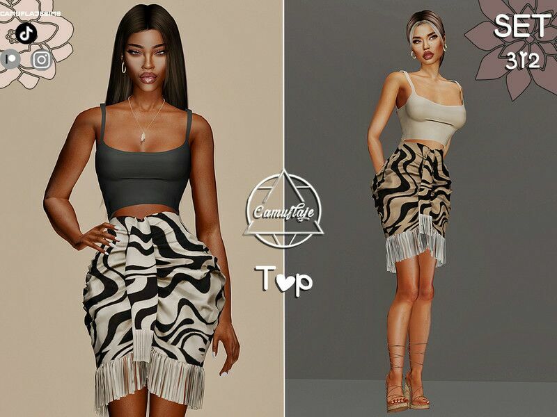 Clothing Female Teen Adult Elder Everyday SET 312 TOP Sims 4 CC