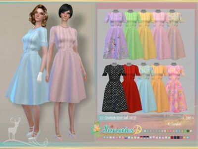 / Clothing / Female / Teen, Adult, Elder / Formal / Simxties Chardon Bouffant Dress Sims 4 CC