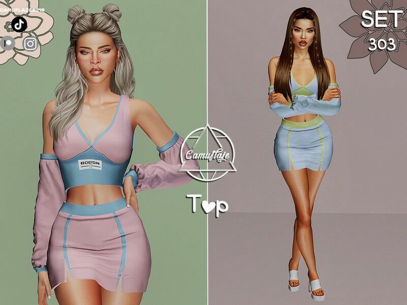 Clothing: SET 303 TOP Sims 4 CC