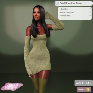 Cold Shoulder Dress Sims 4 CC