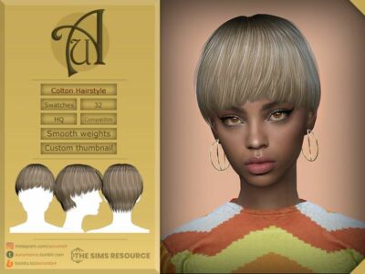 Colton – Short Female Haircut By Aurummusik Sims 4 CC