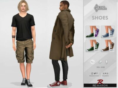 Converse Denim Shoes 02 For Male SIM By Remaron Sims 4 CC