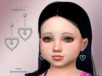 Corazon Earrings Toddler By Suzue Sims 4 CC