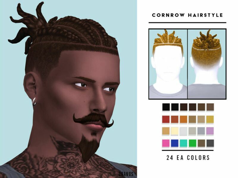 Cornrow Hairstyle [Male] By Oranostr Sims 4 CC