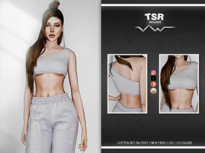 Cotton SET-316 (TOP) BD901 By Busra-Tr Sims 4 CC