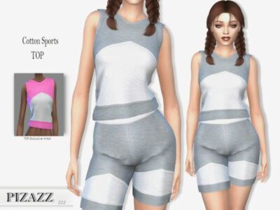 Cotton Sports TOP By Pizazz Sims 4 CC