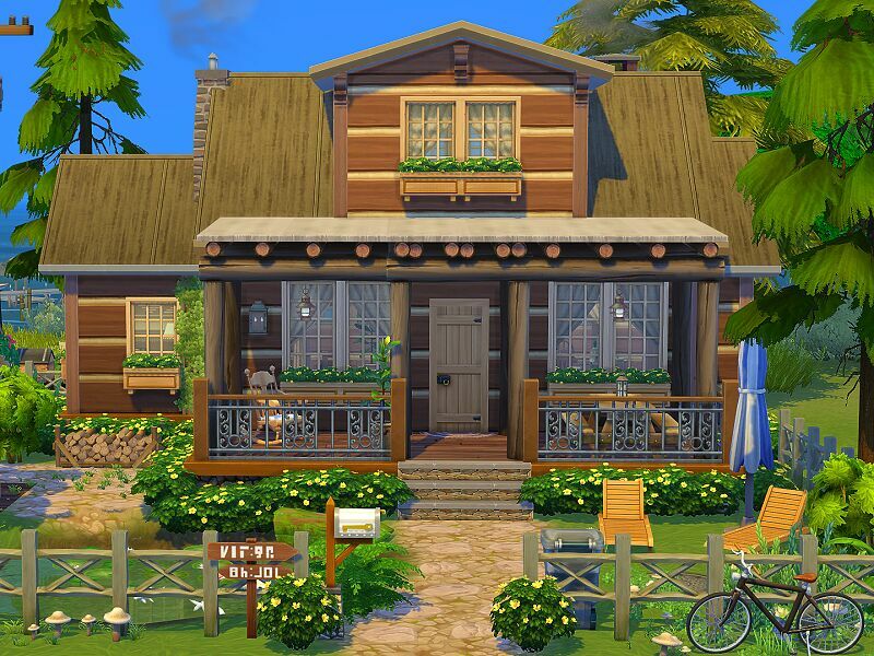 sims 4 cc cozy log house no cc by flubs79 2