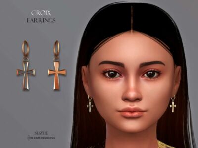 Croix Earrings Child By Suzue Sims 4 CC