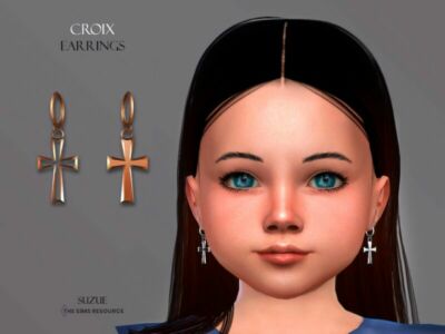 Croix Earrings Toddler By Suzue Sims 4 CC