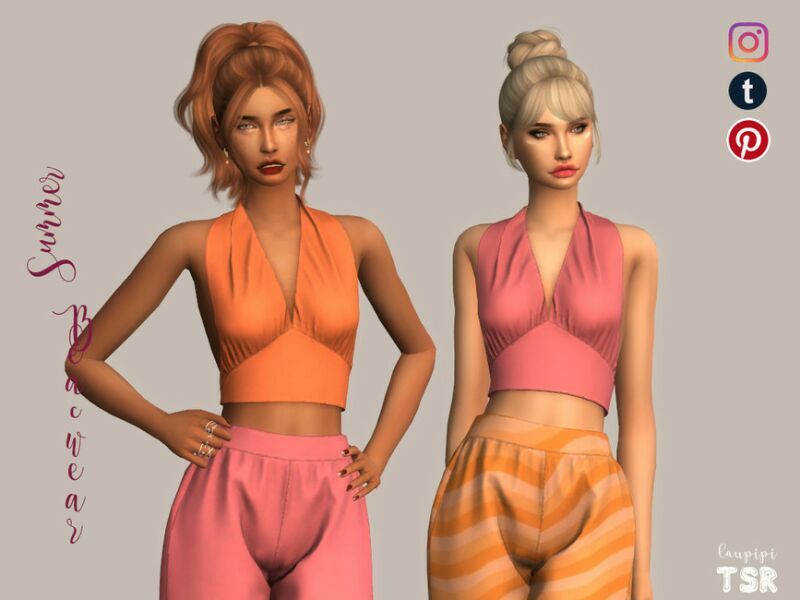 Cropped TOP – TP456 By Laupipi Sims 4 CC