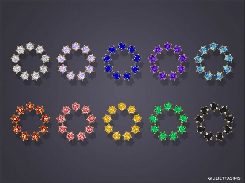 sims 4 cc crystal circle earrings by feyona 2