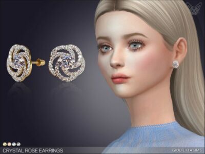 Crystal Rose Earrings By Feyona Sims 4 CC