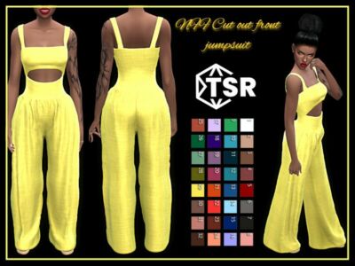 CUT OUT Front Jumpsuit By Nadiafabulousflow Sims 4 CC